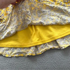 Two Piece Yellow Floral FavLux Crop Top and Skirt Set thumbnail 3