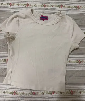 Edikted Cropped White Baby Tee thumbnail 1