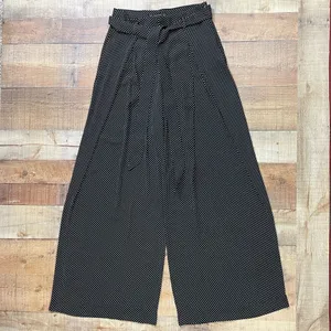 Zara Black/ White Polkadot Wide Leg Pants Size M thumbnail 3