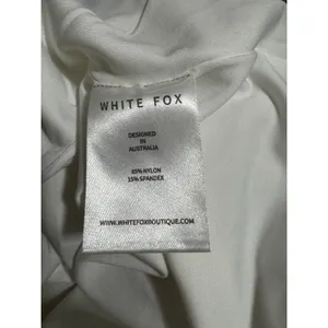 White Fox “Invite Pending” Cutout Ruched Mini Dress White Size M NWT thumbnail 7