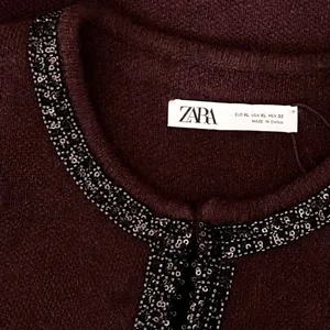 ZARA Wool Beaded Cardigan Sweater Knitwear Embellished Cropped Solid X-Large thumbnail 11