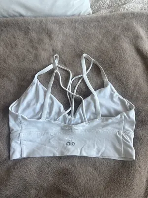 Alo Yoga white Sports Bra Size Small thumbnail 3