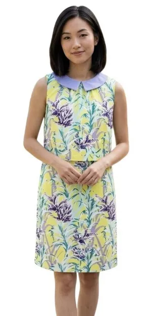 Kate Spade NY Silk Yellow Floral Neal Relaxed Shift Mini Dress Size 2 READ thumbnail 1