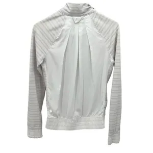 Lululemon Womens Twin Stripe Nimbus Full Zip Blissed Out Jacket White Gray Small thumbnail 3
