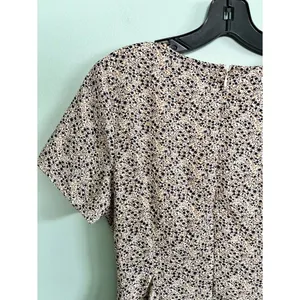 Bohme Skater Dress Women's Small Fit Flare Blue Taupe Floral BOHO Cottagecore thumbnail 6