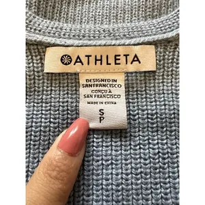 Athleta Size Small Tunic‎ Sweater Light Blue Pullover S/882541-04 Comfort Wool B thumbnail 3