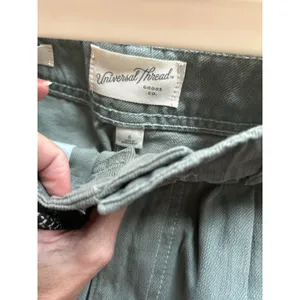 New Women’s Universal Thread Pleated Shorts High Rise Cotton Lyocell Size 6 thumbnail 5