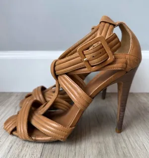 Tory Burch Strappy Leather High Heel Sandals thumbnail 1
