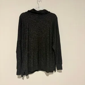 Member’s mark Soft Stretchy cowl neck lounge Sweater Pockets marled black XL‎ thumbnail 2