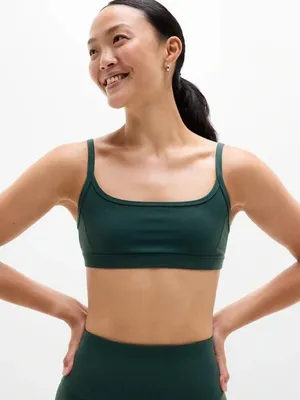 New Athleta S Square Neck Sports Bra Pine Green Small A-C Cup thumbnail 1
