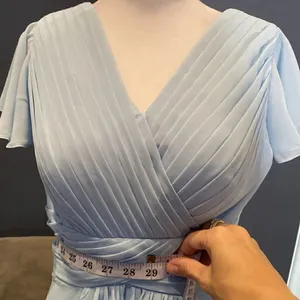 Women’s Blue Chiffon Full Length Bridesmaid Prom Party Dress Size 6 NWOT thumbnail 8