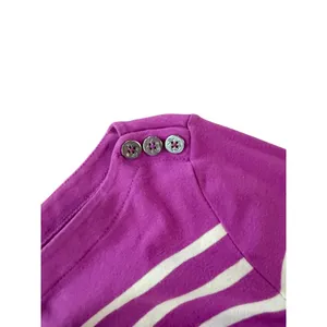 Lauren Ralph Lauren Purple White Striped Boat Neck 3/4‎ Sleeve Top Medium thumbnail 4