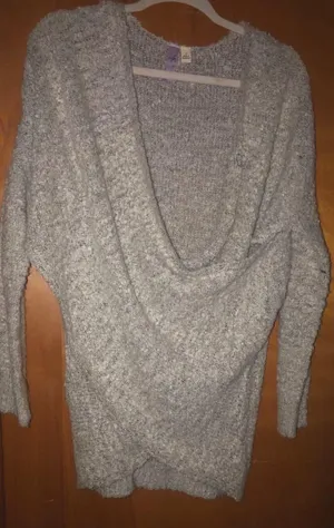 Gray Cross Front Front Sweater thumbnail 4