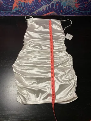 Better Be White Satin Ruched Slip Dress thumbnail 5
