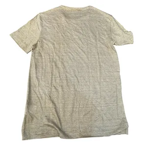 Club Monaco Short Sleeve Linen Tee Shirt Crewneck Casual Size Medium Striped thumbnail 2