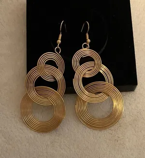 Gold Spiral Linked Drop Earrings for Women thumbnail 1