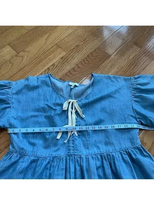 Joie Womens Lace Up Chambray Dress, Denim Jean Blue Cotton blend Sz M thumbnail 7