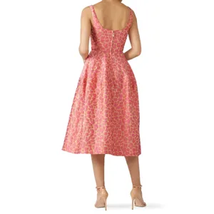 Jill Jill Stuart Pink Floral Jacquard Sweetheart Cocktail Midi Dress Size 0 thumbnail 2