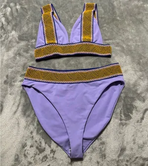 ELYSHAN Purple and Gold Bikini Size M thumbnail 1