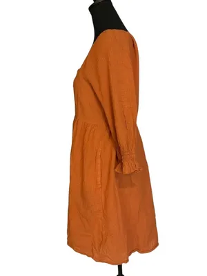 Madewell Orange Cotton Midi Dress Size 4 thumbnail 4