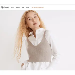 Madewell Brodale Ribbed Sweater Tank Top Womens Medium Kale Green V-Neck‎ Crop thumbnail 12