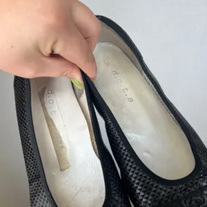 D.O.T.S. Black Woven Leather Square Toe Ballet Flats Made in Italy Size 42.5 thumbnail 3