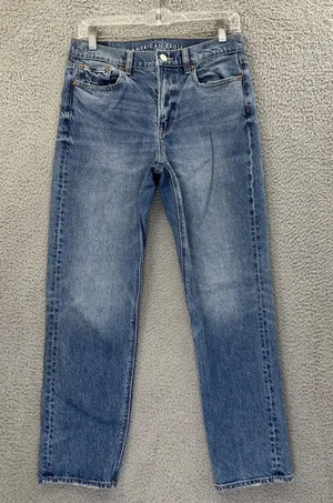 American Eagle Super High‎ Rise Ankle Straight Jeans Stretch Boho Women's 4 x 27 thumbnail 1