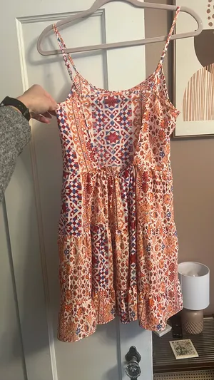 Backless Printed Sundress Orange thumbnail 2