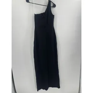 LULU'S Good Times Only Dress Small Maxi Black Bodycon One Shoulder NEW High Slit thumbnail 4