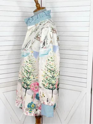 Cherry Betty Christmas Print Ruffle Collar Blouse Cream Pastel Small Cottagecore thumbnail 2