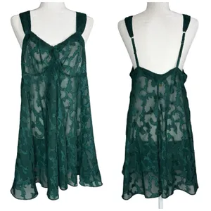 Victoria's Secret Vintage 80s/90s L Gold Label Satin Chemise Babydoll Slip Dress thumbnail 2