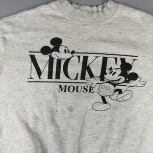 VTG DISNEY Mickey Mouse Sweatshirt Heather Gray Graphic Pullover Womens M thumbnail 5