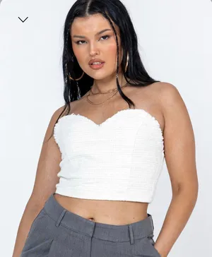 Princess Polly White Bustier Top thumbnail 1