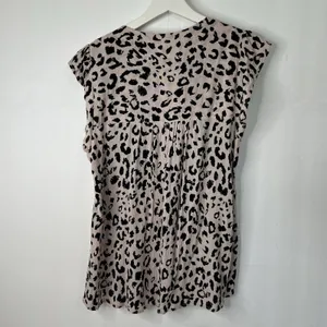 Savanna Jane Size L Blouse Leopard Print Embroidered Floral Top Boho Women's thumbnail 9