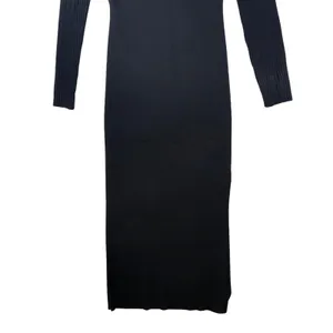 ASTR The Label Black Twist Front Ribbed Knit Long Sleeve‎ Midi Dress Medium thumbnail 5