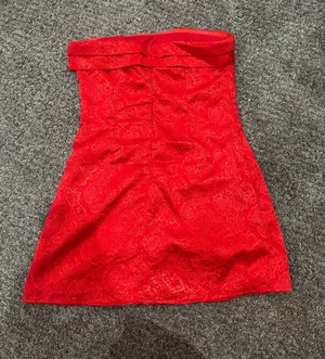 Lucky in the sky strapless red dress thumbnail 2