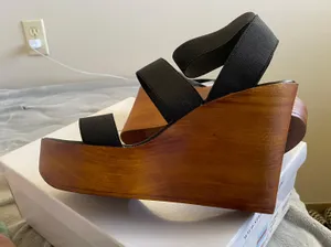 Steve Madden Blondy Black Wedge thumbnail 4