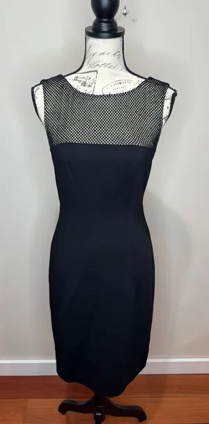 L'Agence‎ Black Sheath Dress w/ Rhinestone Embellishment Sz 4 LBD thumbnail 1