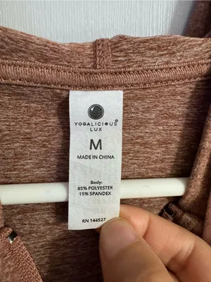 Yogalicious Lux Women's Zip Hoodie Light Brown in Size Medium thumbnail 3