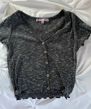 Crave fame Knit button up top thumbnail 1