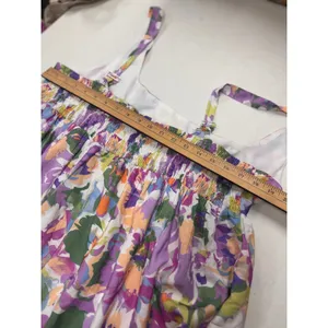 And The Why Floral Smocked Back Mini Dress Romper Skort Purple Orange 1XL NWT thumbnail 8