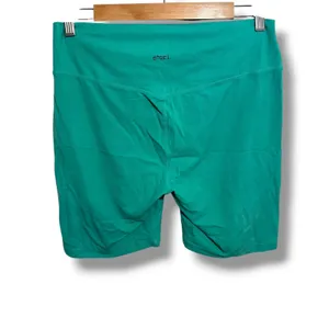 Stori Biker Shorts Womens 12 Teal Green High Rise 6.5" Yoga Workout Athletic thumbnail 2