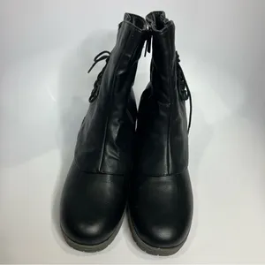 Muk Luks Lucy Lillith black faux‎ leather boots women’s size 10 zipper closure thumbnail 3