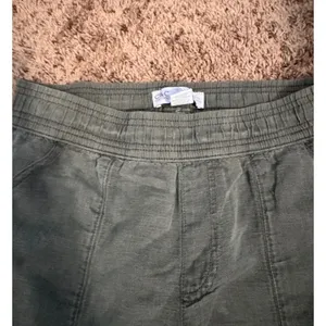 C&C California Linen Blend Jogger Pants Women's Small Green Pull On‎ Ankle Tie thumbnail 4