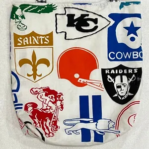Vintage NFL Team Logo Canvas Tote Bag Retro Football Handmade Handbag thumbnail 8