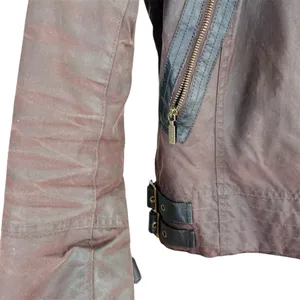 Barbour Women's Ordinance wax coated Jacket in Brown shearling lining GUC thumbnail 5