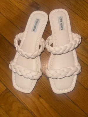 Steve Madden Braided Double-Strap Slide Sandals - White thumbnail 2