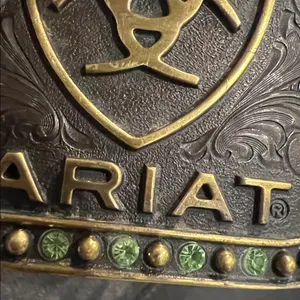 Ariat buckle with green rhinestones, rodeo, western, coastal cowgirl thumbnail 7