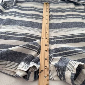 MADEWELL Size-M Romper Perimeter Striped Linen Blend Navy Blue Belted thumbnail 8