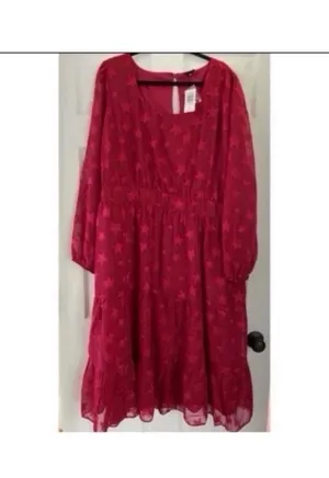 Torrid Magenta Star Midi Dress thumbnail 4